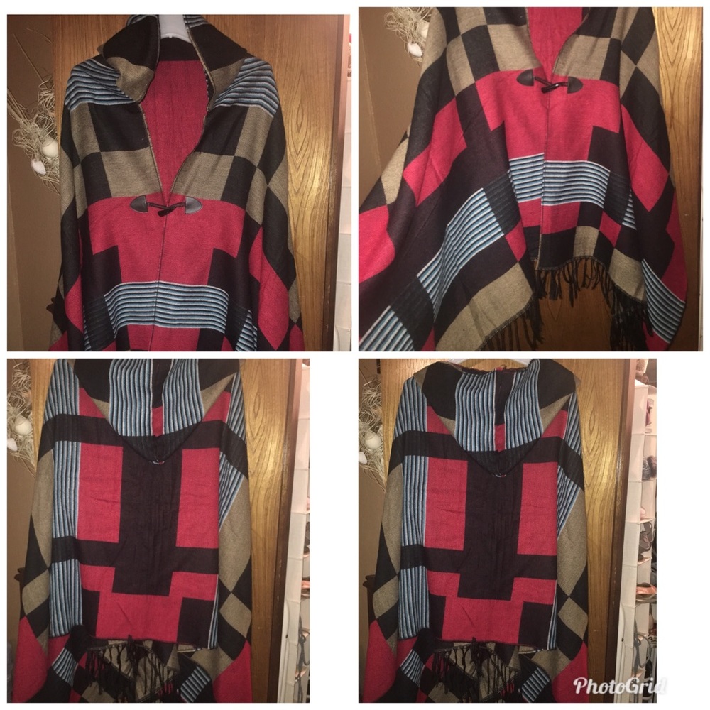 Multi color poncho